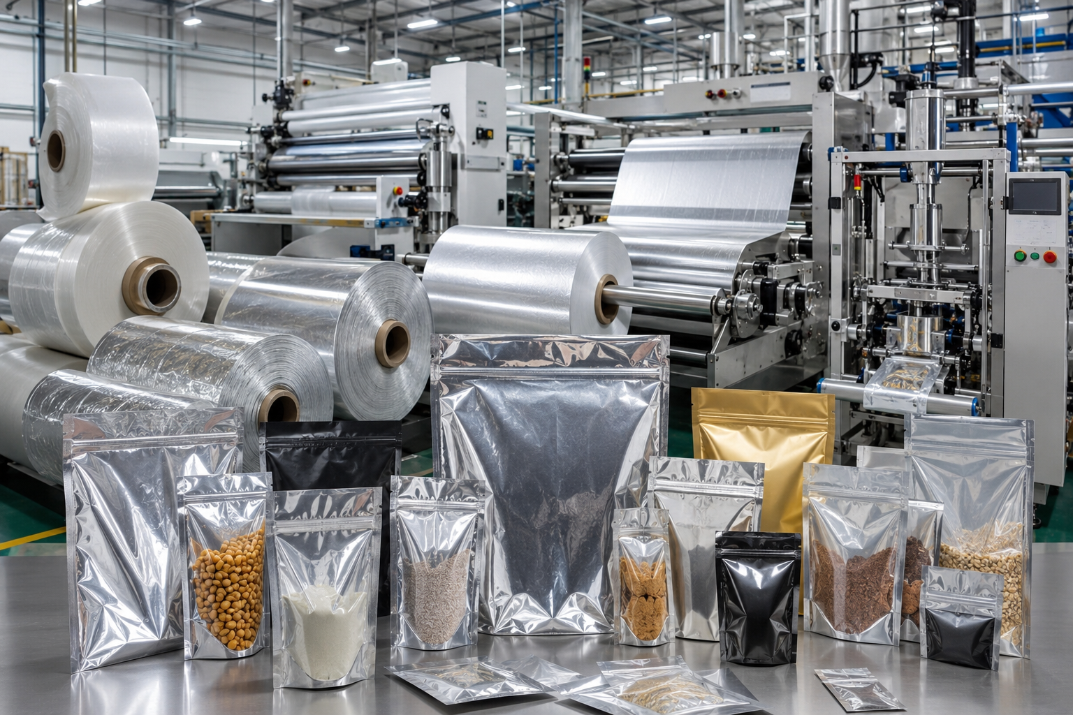 Mylar bag manufacturing process from raw films to finished bags